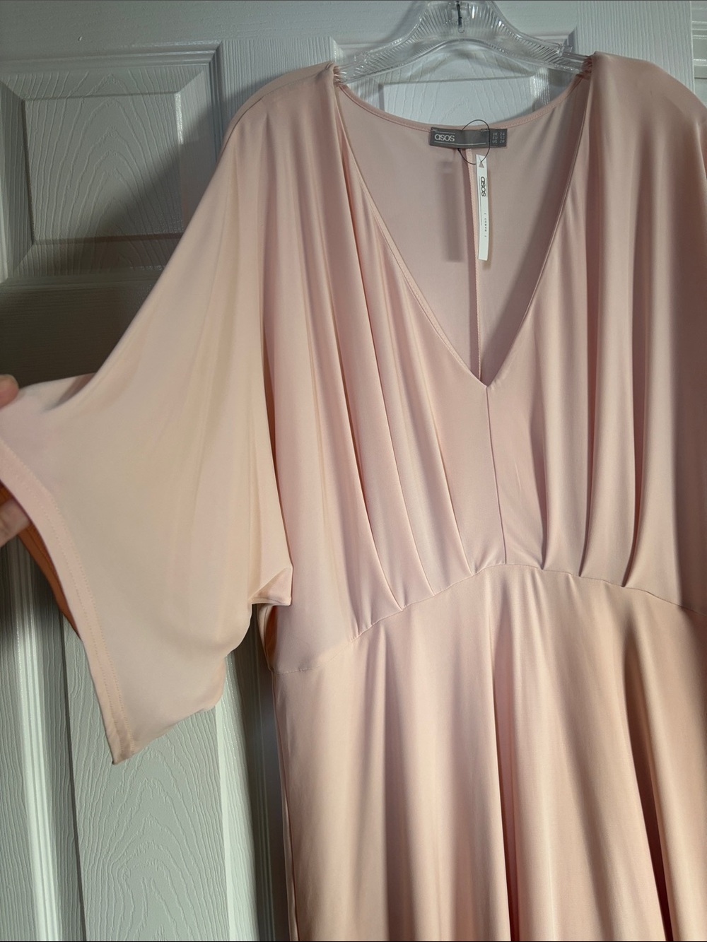 Soft Blush V-Neck Maxi Dress - Picture 3 of 6